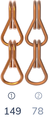 Gloss & matte orange chain link curtain