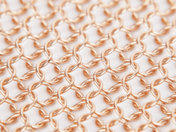 Rose gold chainmail curtain