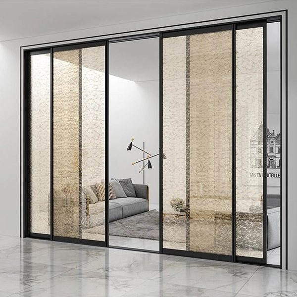 Metal mesh laminated glass for wall decorations on sliding doors