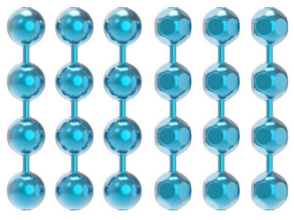 Blue metal bead curtain