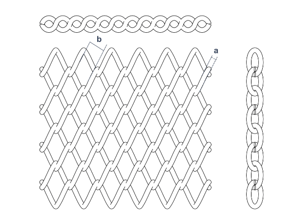 Metal coil drapery and its mesh opening size details