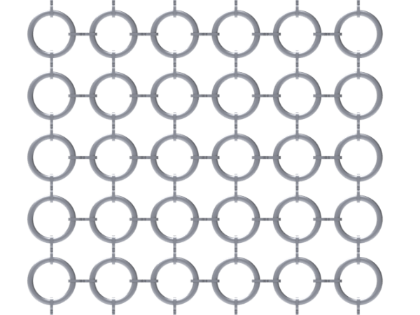 S hook ring mesh curtain with 3D circle rings